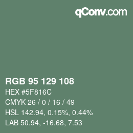 Color code: RGB 95 129 108 | qconv.com