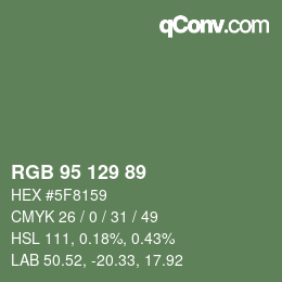 Color code: RGB 95 129 89 | qconv.com