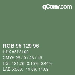 Color code: RGB 95 129 96 | qconv.com