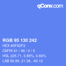 颜色代码: RGB 95 130 242 | qconv.com
