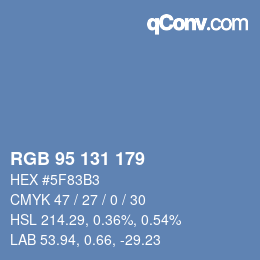 カラーコード: RGB 95 131 179 | qconv.com