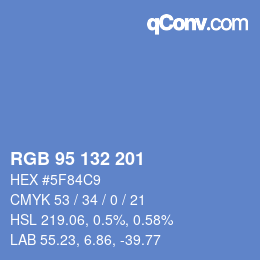 Color code: RGB 95 132 201 | qconv.com