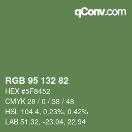 Farbcode: RGB 95 132 82 | qconv.com