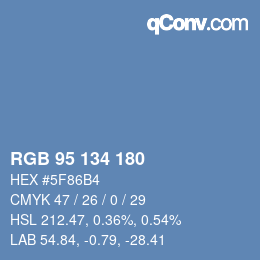 Color code: RGB 95 134 180 | qconv.com