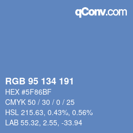 Color code: RGB 95 134 191 | qconv.com
