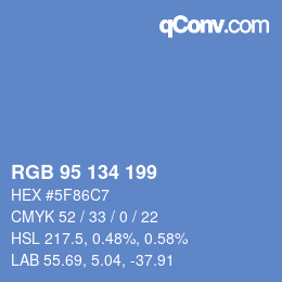 Color code: RGB 95 134 199 | qconv.com