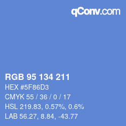 Color code: RGB 95 134 211 | qconv.com