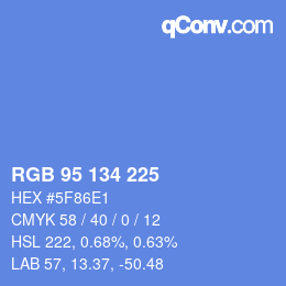 Color code: RGB 95 134 225 | qconv.com