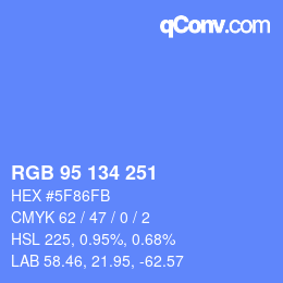 Color code: RGB 95 134 251 | qconv.com