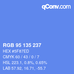 Color code: RGB 95 135 237 | qconv.com