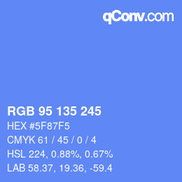 Color code: RGB 95 135 245 | qconv.com
