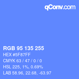 Color code: RGB 95 135 255 | qconv.com