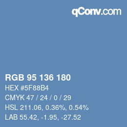 Color code: RGB 95 136 180 | qconv.com