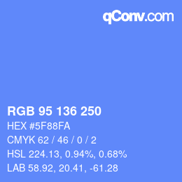 Color code: RGB 95 136 250 | qconv.com