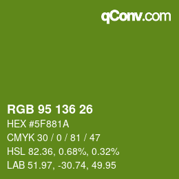 Color code: RGB 95 136 26 | qconv.com