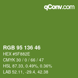 Color code: RGB 95 136 46 | qconv.com