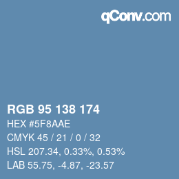 Color code: RGB 95 138 174 | qconv.com