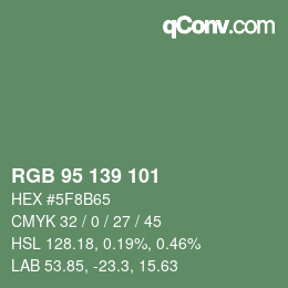 Color code: RGB 95 139 101 | qconv.com