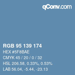 Farbcode: RGB 95 139 174 | qconv.com