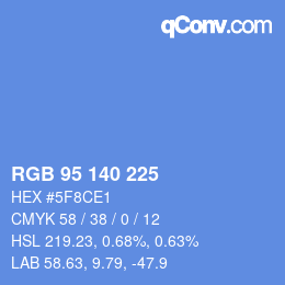 カラーコード: RGB 95 140 225 | qconv.com