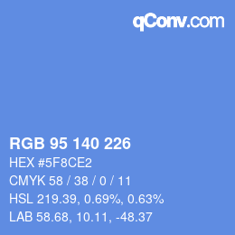 Farbcode: RGB 95 140 226 | qconv.com