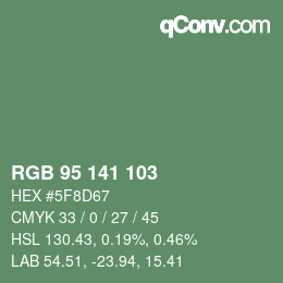 Color code: RGB 95 141 103 | qconv.com