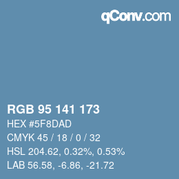 颜色代码: RGB 95 141 173 | qconv.com