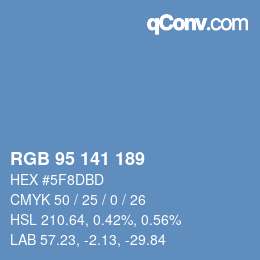 Color code: RGB 95 141 189 | qconv.com