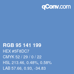 Color code: RGB 95 141 199 | qconv.com