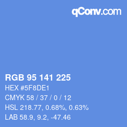Color code: RGB 95 141 225 | qconv.com