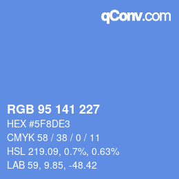 Farbcode: RGB 95 141 227 | qconv.com