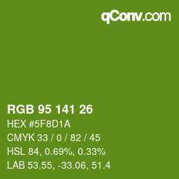 Color code: RGB 95 141 26 | qconv.com
