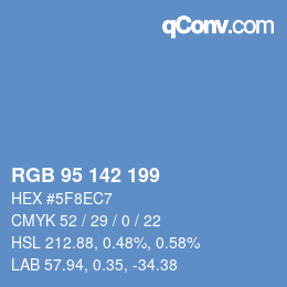 Color code: RGB 95 142 199 | qconv.com