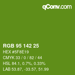 Color code: RGB 95 142 25 | qconv.com