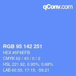 Color code: RGB 95 142 251 | qconv.com