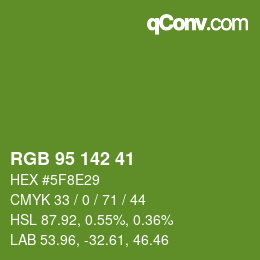 Color code: RGB 95 142 41 | qconv.com
