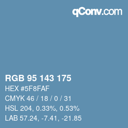 Color code: RGB 95 143 175 | qconv.com