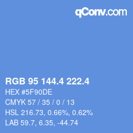 カラーコード: RGB 95 144.4 222.4 | qconv.com