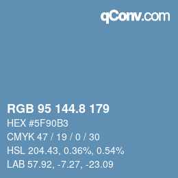 Color code: RGB 95 144.8 179 | qconv.com