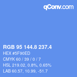 カラーコード: RGB 95 144.8 237.4 | qconv.com