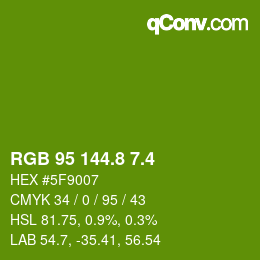 カラーコード: RGB 95 144.8 7.4 | qconv.com