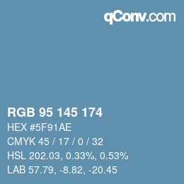 Color code: RGB 95 145 174 | qconv.com