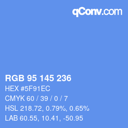 Color code: RGB 95 145 236 | qconv.com