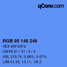 Color code: RGB 95 146 246 | qconv.com
