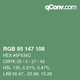 Color code: RGB 95 147 108 | qconv.com