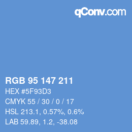 Color code: RGB 95 147 211 | qconv.com