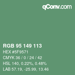 Color code: RGB 95 149 113 | qconv.com