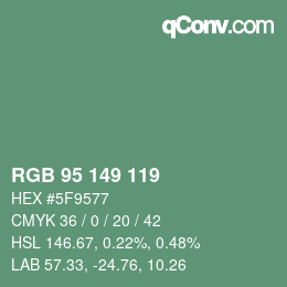 Código de color: RGB 95 149 119 | qconv.com