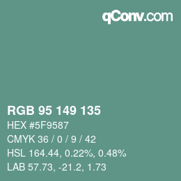 Farbcode: RGB 95 149 135 | qconv.com