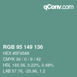 Farbcode: RGB 95 149 136 | qconv.com